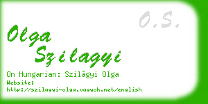 olga szilagyi business card